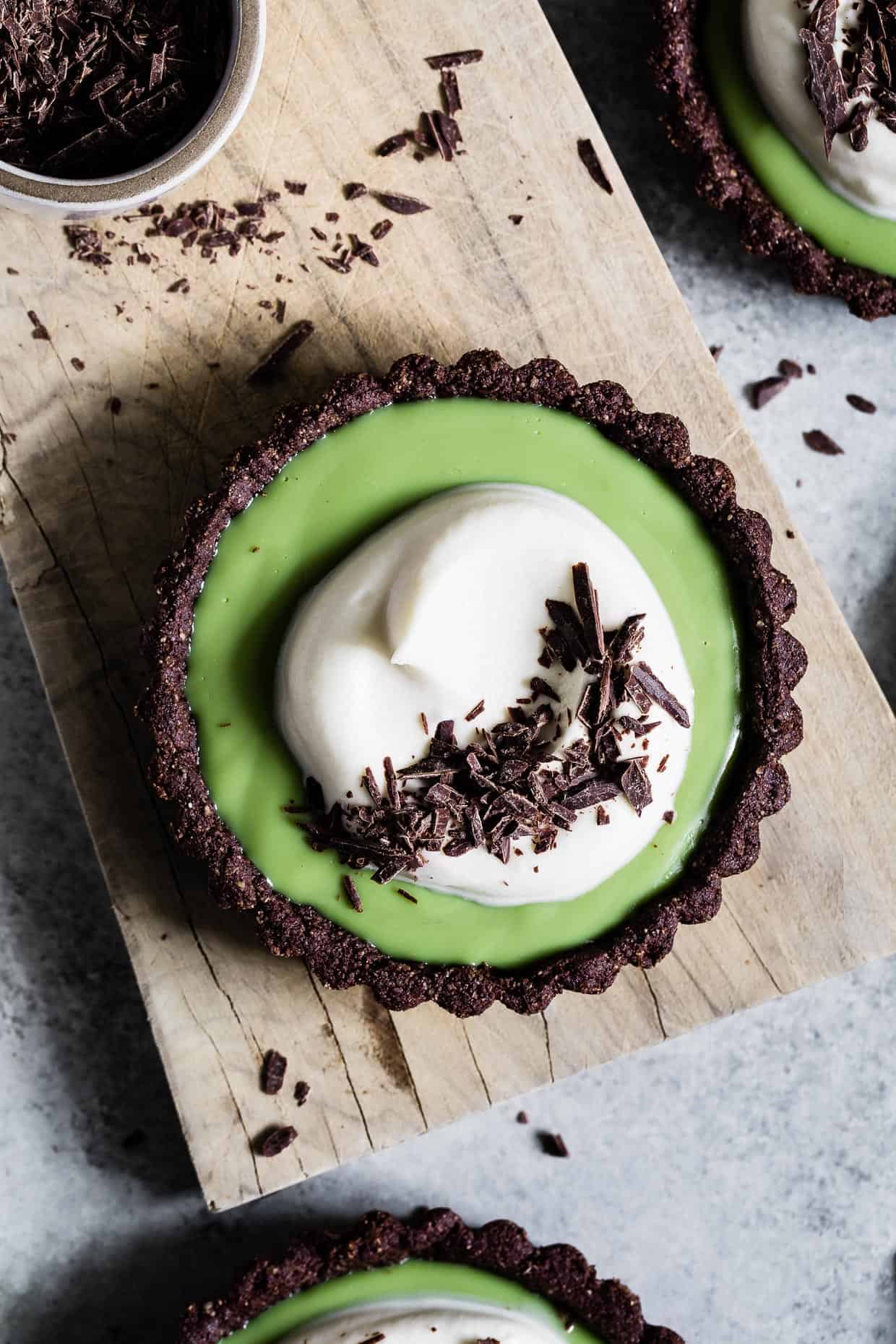 Chocolate Matcha Cream Tarts