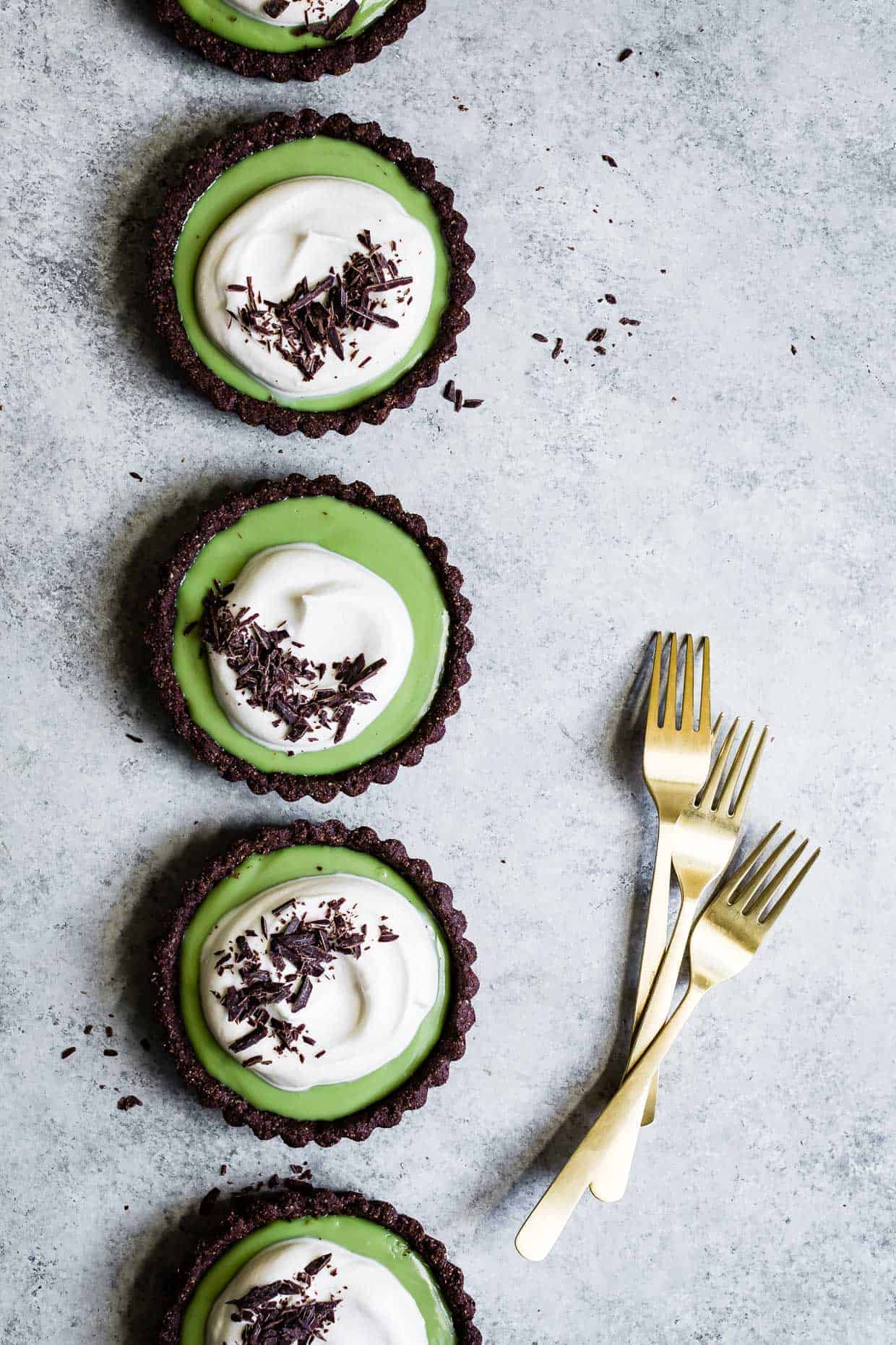 Chocolate Matcha Cream Tarts