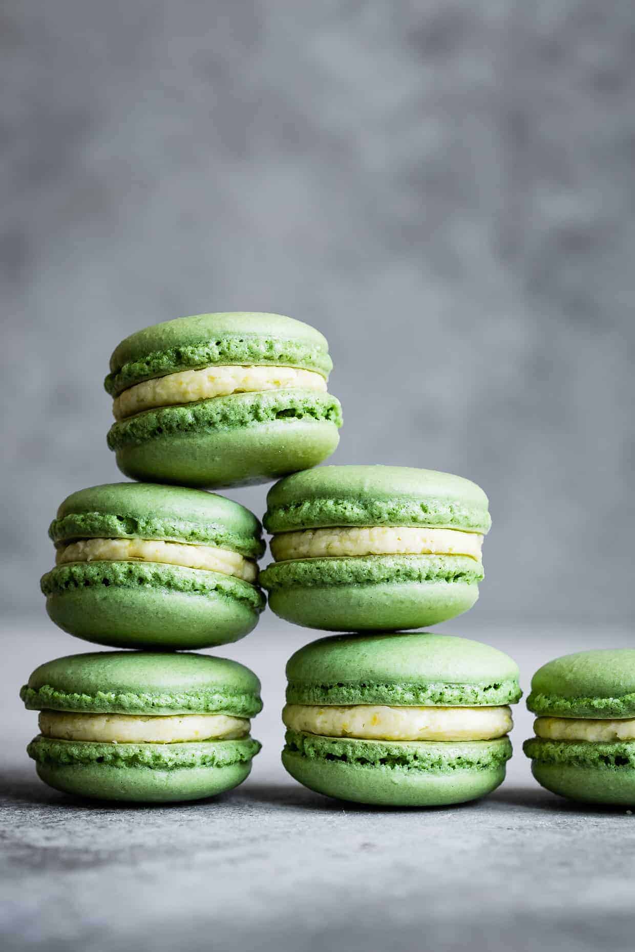 Matcha Macarons with Mango Buttercream