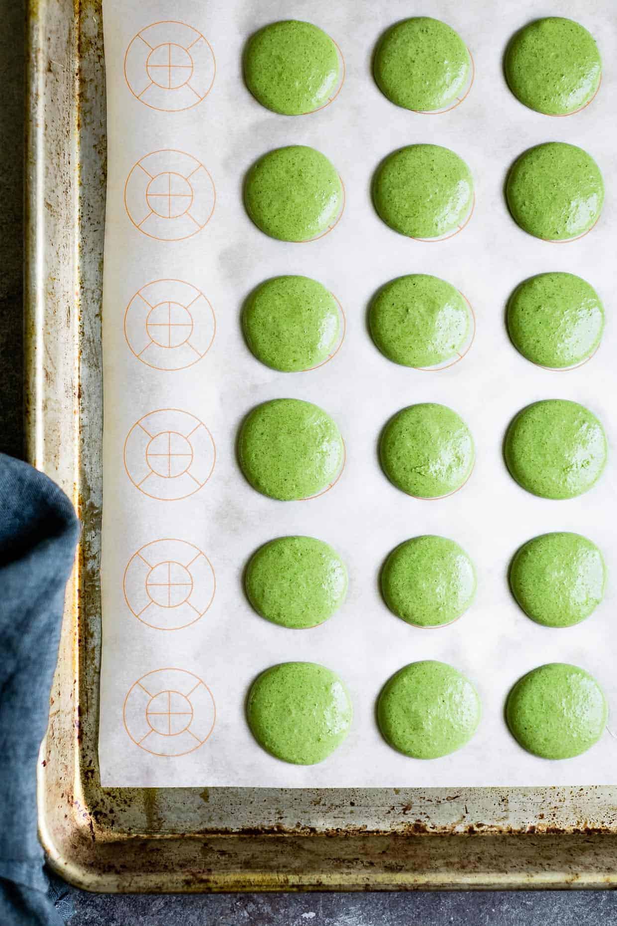 Matcha Macarons with Mango Buttercream