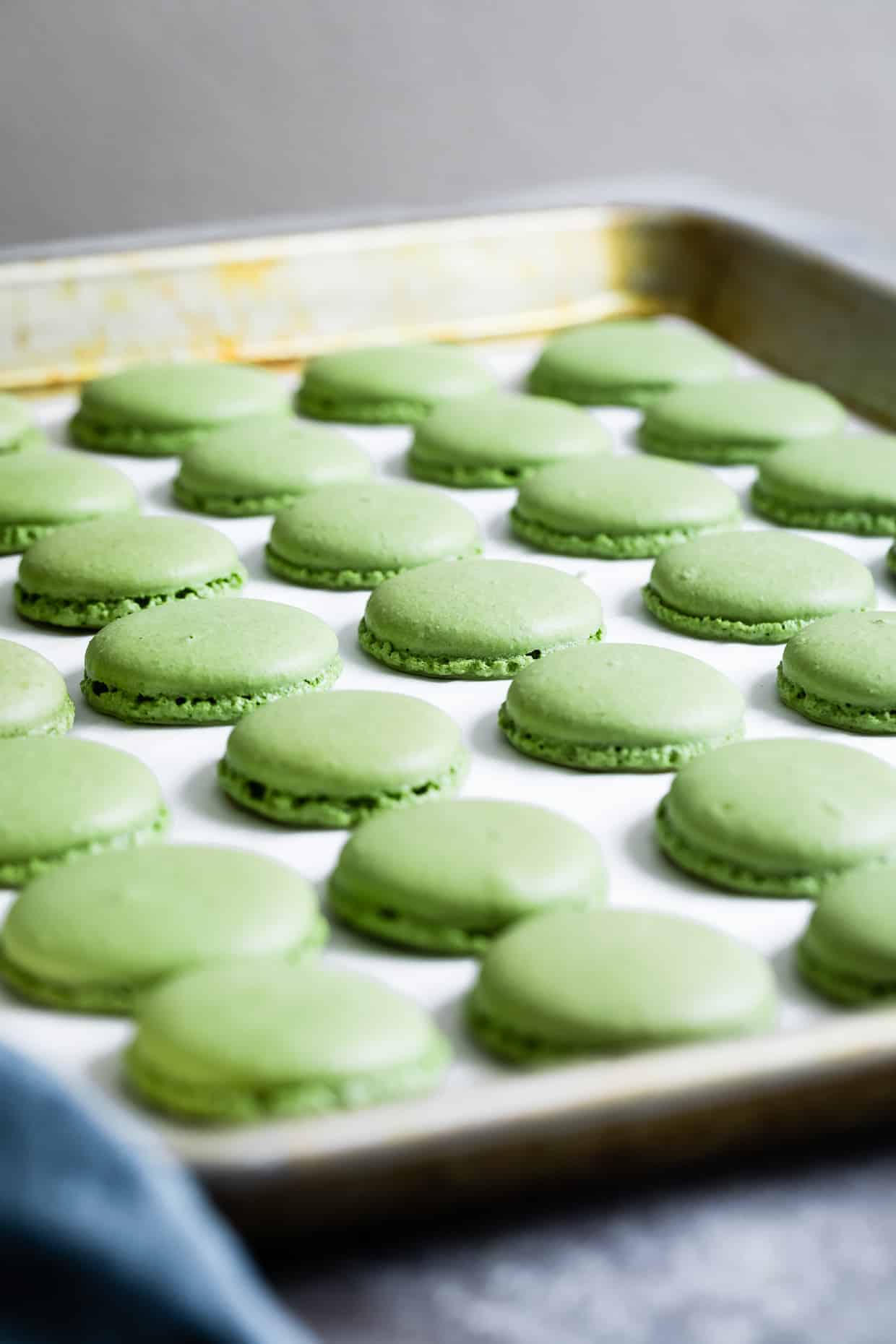 Matcha Macarons with Mango Buttercream