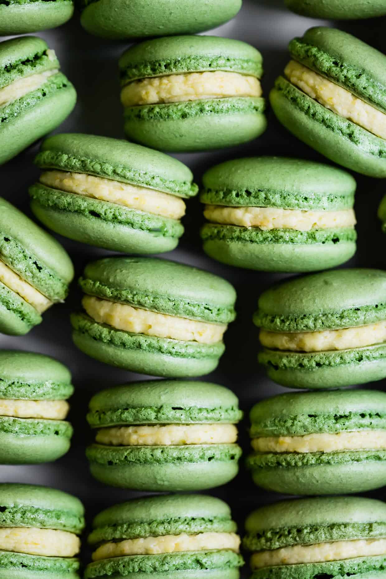 Matcha Macarons with Mango Buttercream