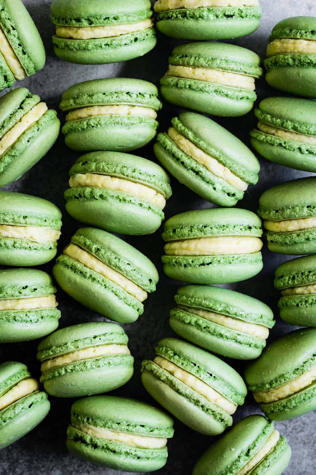 Matcha Macarons with Mango Buttercream