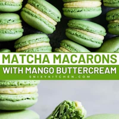 Matcha Macarons with Mango Buttercream