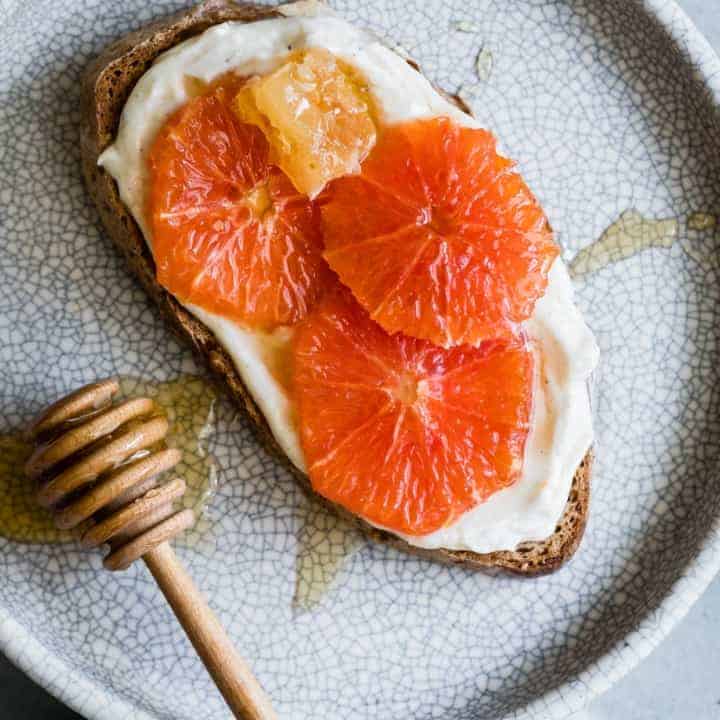 Honey Orange Ricotta Toast