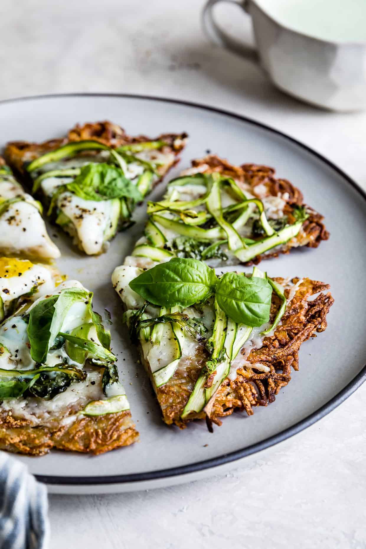 Hash Brown Breakfast Pizza with Asparagus