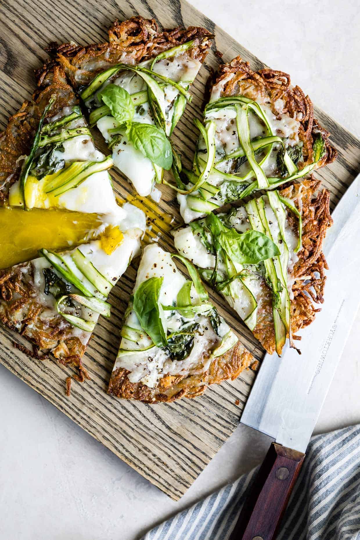 Hash Brown Breakfast Pizza with Asparagus