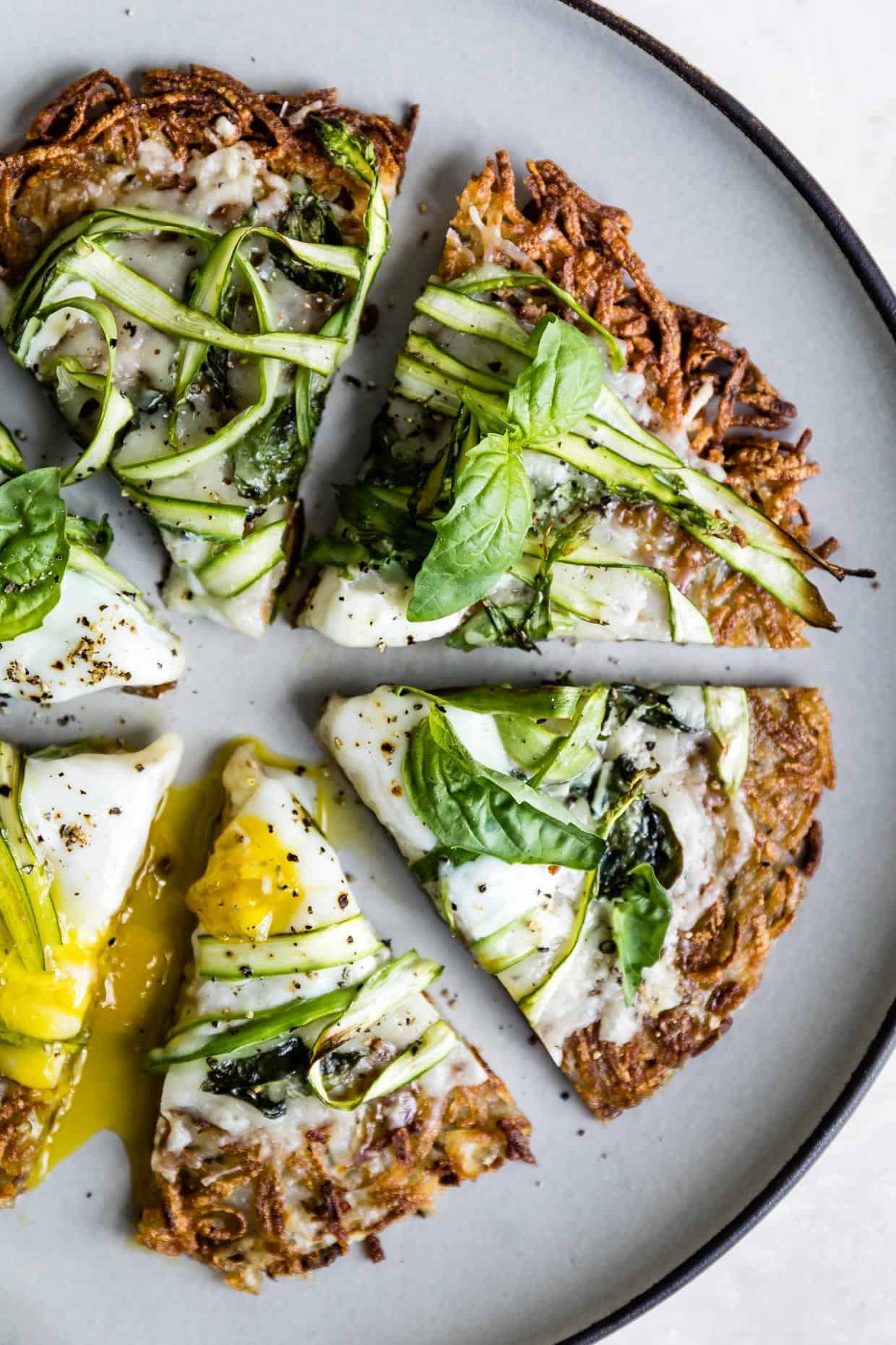 Hash Brown Breakfast Pizza with Asparagus