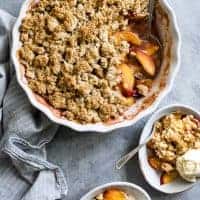 Gluten-Free Brown Sugar Peach Crumble #dessert #glutenfree #recipe #peachcrumble