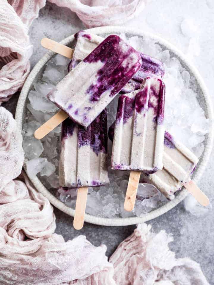 Blueberry London Fog Popsicles #popsicles #blueberry #londonfog #earlgrey #recipe