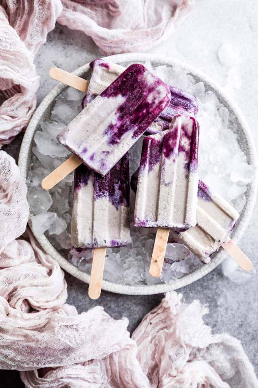 Blueberry London Fog Popsicles #popsicles #blueberry #londonfog #earlgrey #recipe