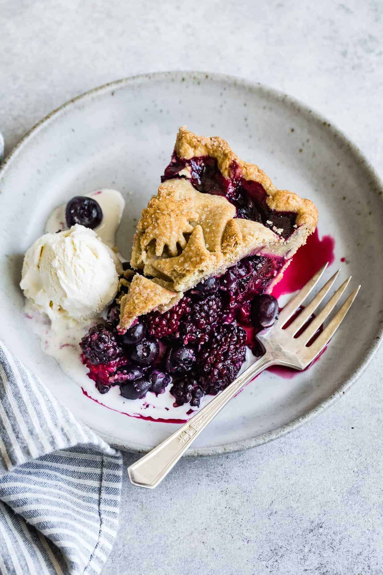 Triple Berry Pie Gluten-Free Cardamom Crust #pie #dessert #glutenfree #berry