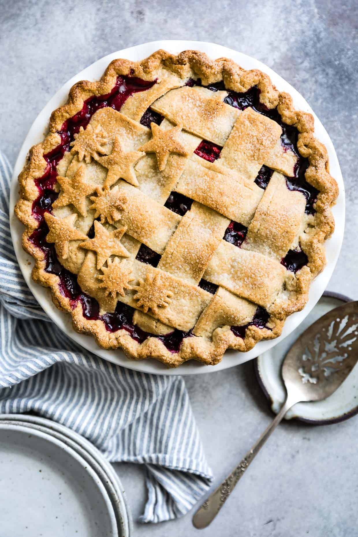 Triple Berry Pie Gluten-Free Cardamom Crust #pie #dessert #glutenfree #berry