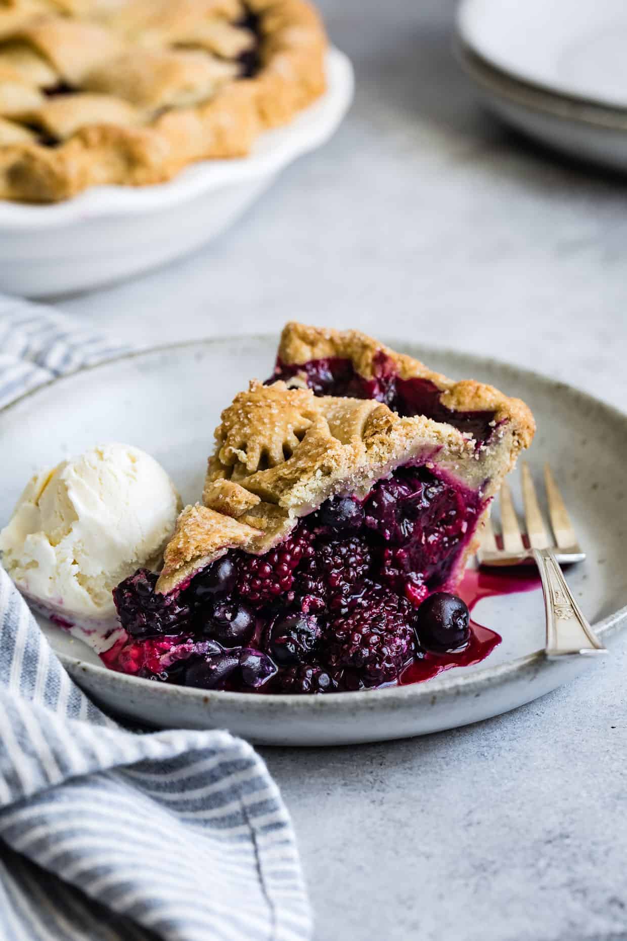 Triple Berry Pie Gluten-Free Cardamom Crust #pie #dessert #glutenfree #berry