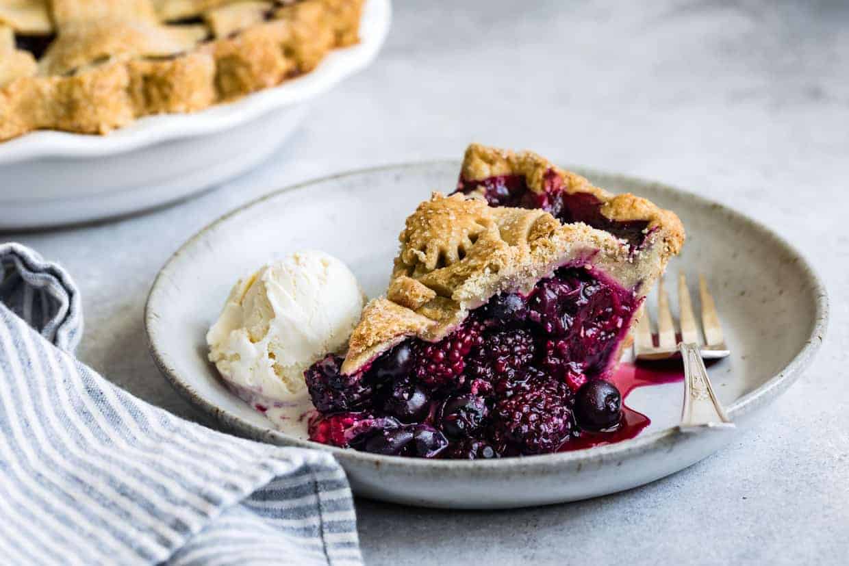 Triple Berry Pie Gluten-Free Cardamom Crust #pie #dessert #glutenfree #berry