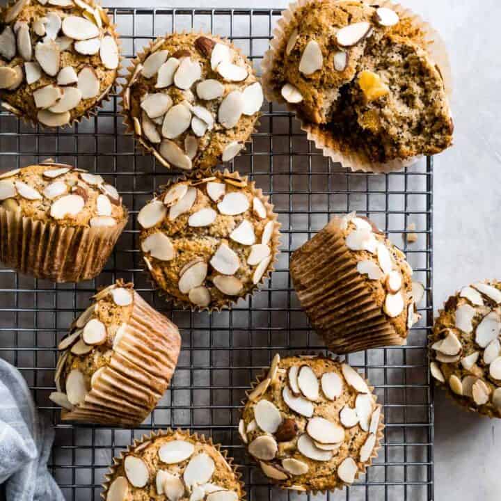 Poppy Seed Almond Flour Muffins with Peaches