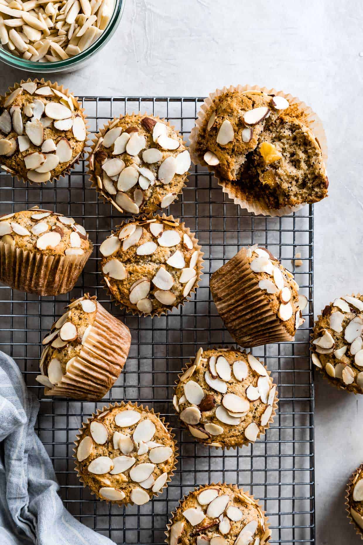 Poppy Seed Almond Flour Muffins with Peaches