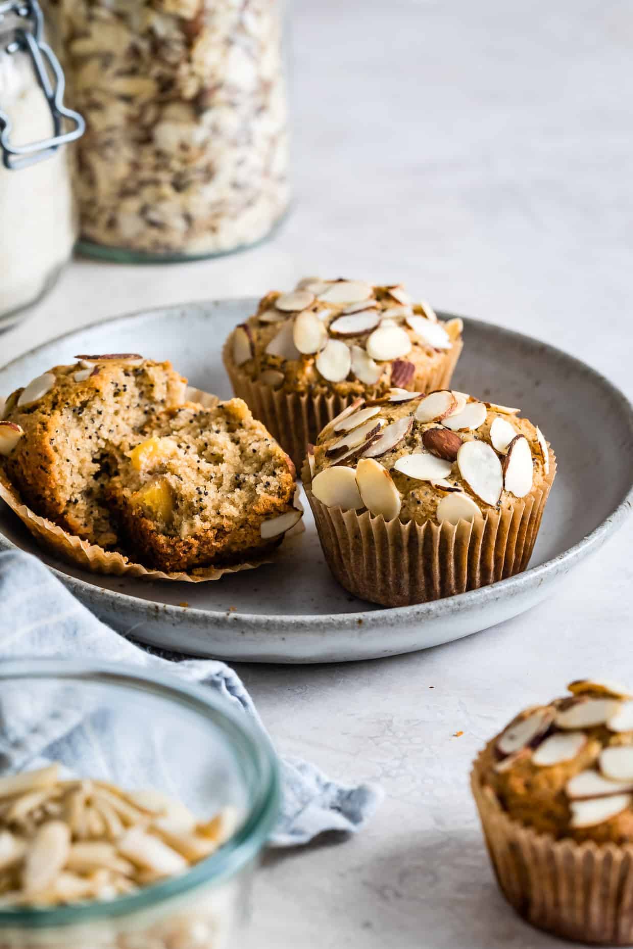 Peach Poppy Seed Almond Flour Muffins