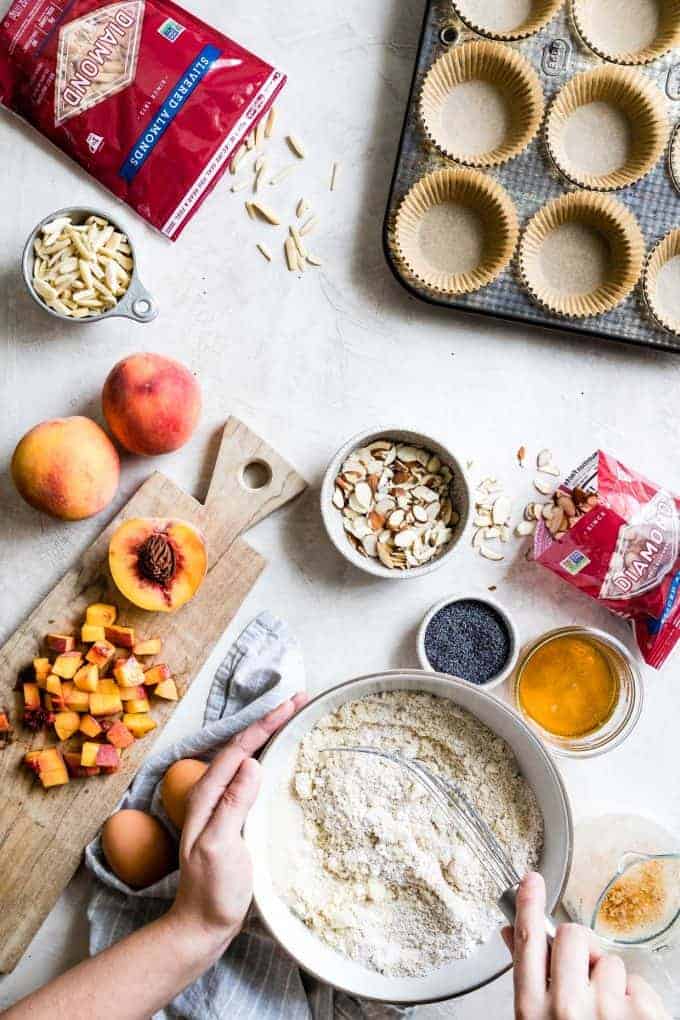 Poppy Seed Almond Flour Muffins with Peaches Snixy Kitchen