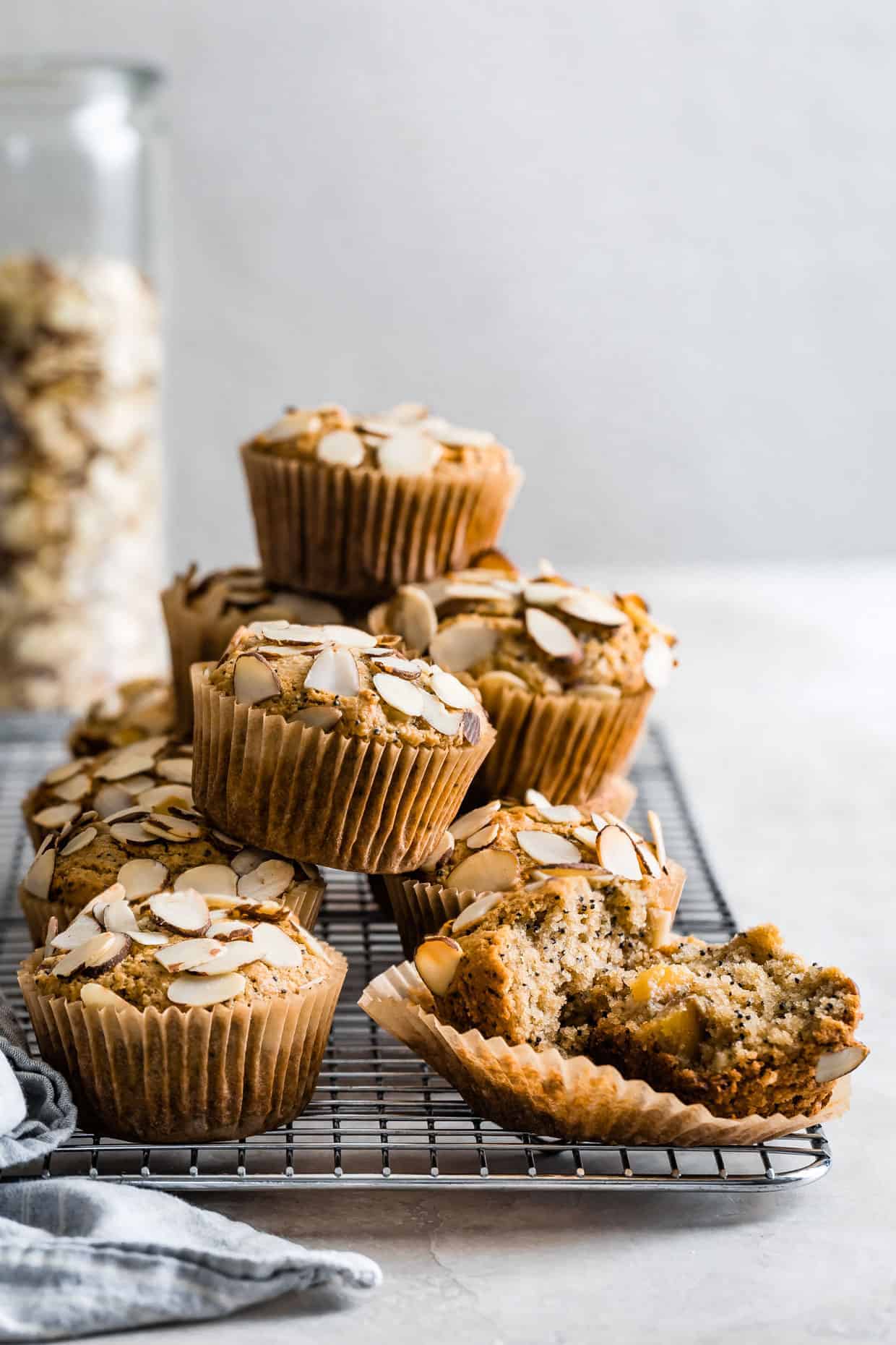 Poppy Seed Almond Flour Muffins with Peaches