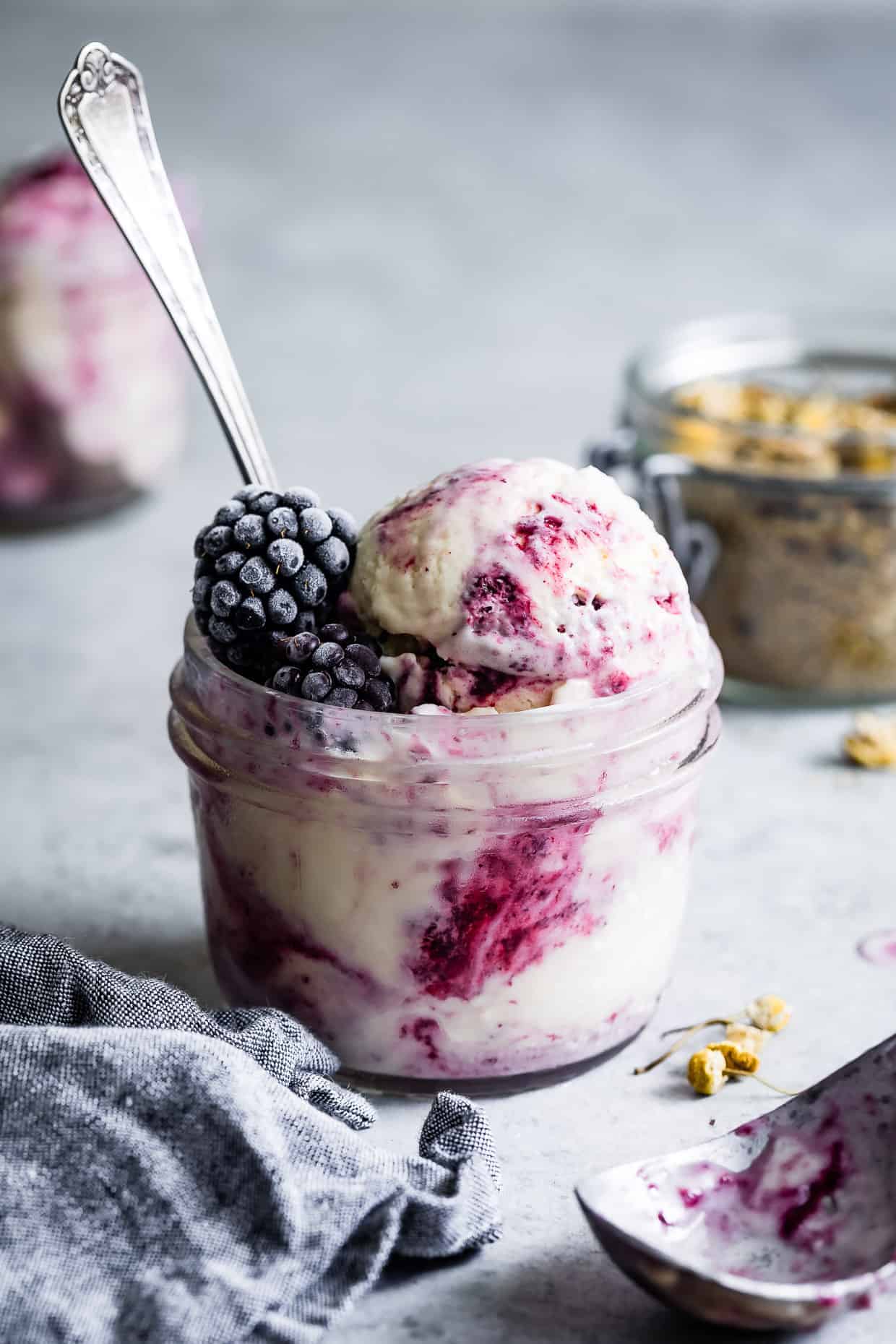 Chamomile Blackberry Ice Cream