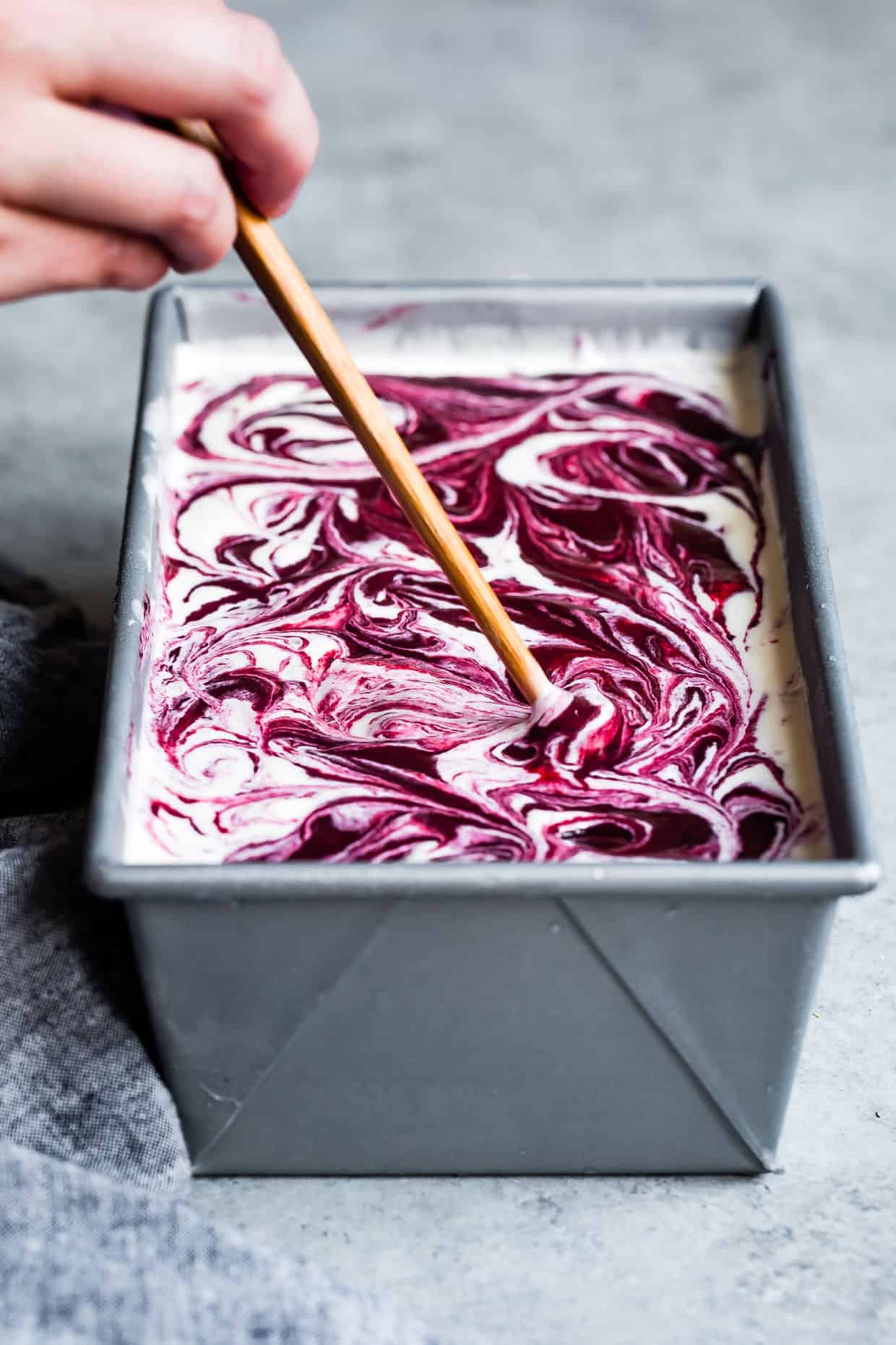 Chamomile Blackberry Swirl Ice Cream