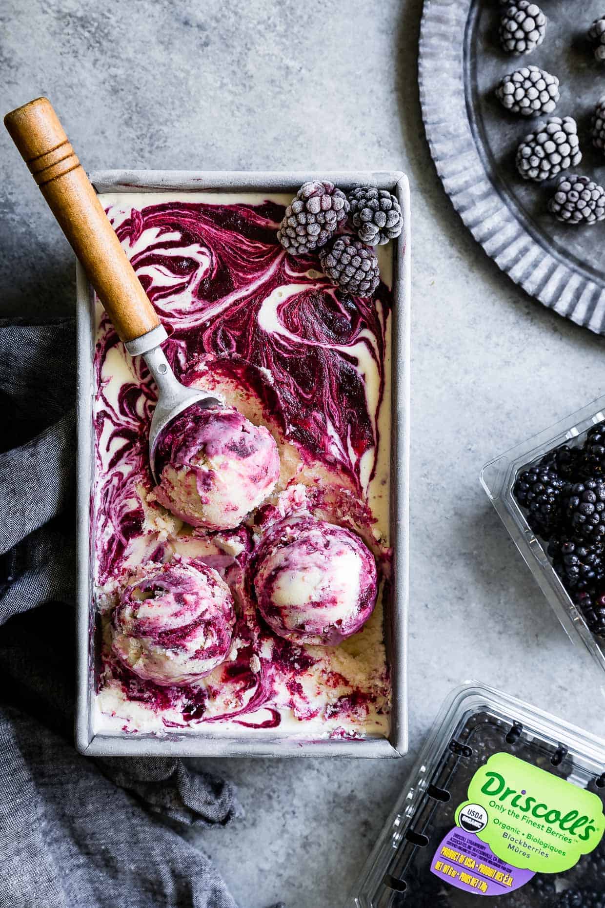 Chamomile Blackberry Ripple Ice Cream