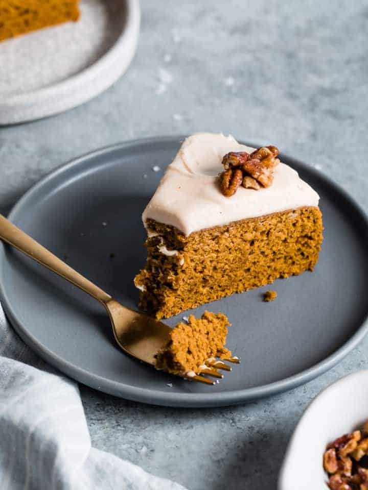 Gluten-Free Pumpkin Cake with Salted Caramel Frosting