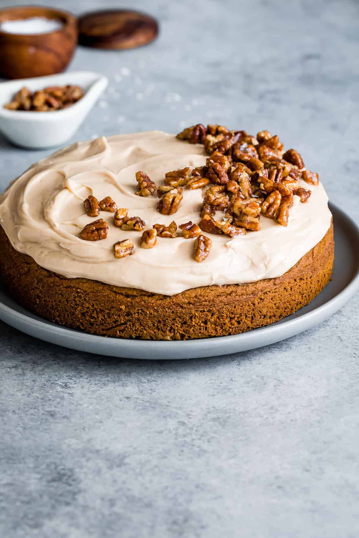 Gluten-Free Pumpkin Cake with Salted Caramel Frosting