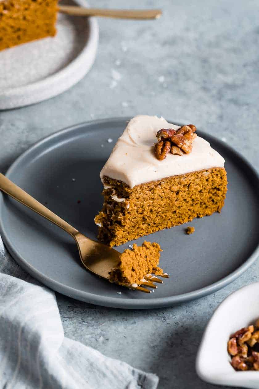 Gluten-Free Pumpkin Cake with Salted Caramel Frosting