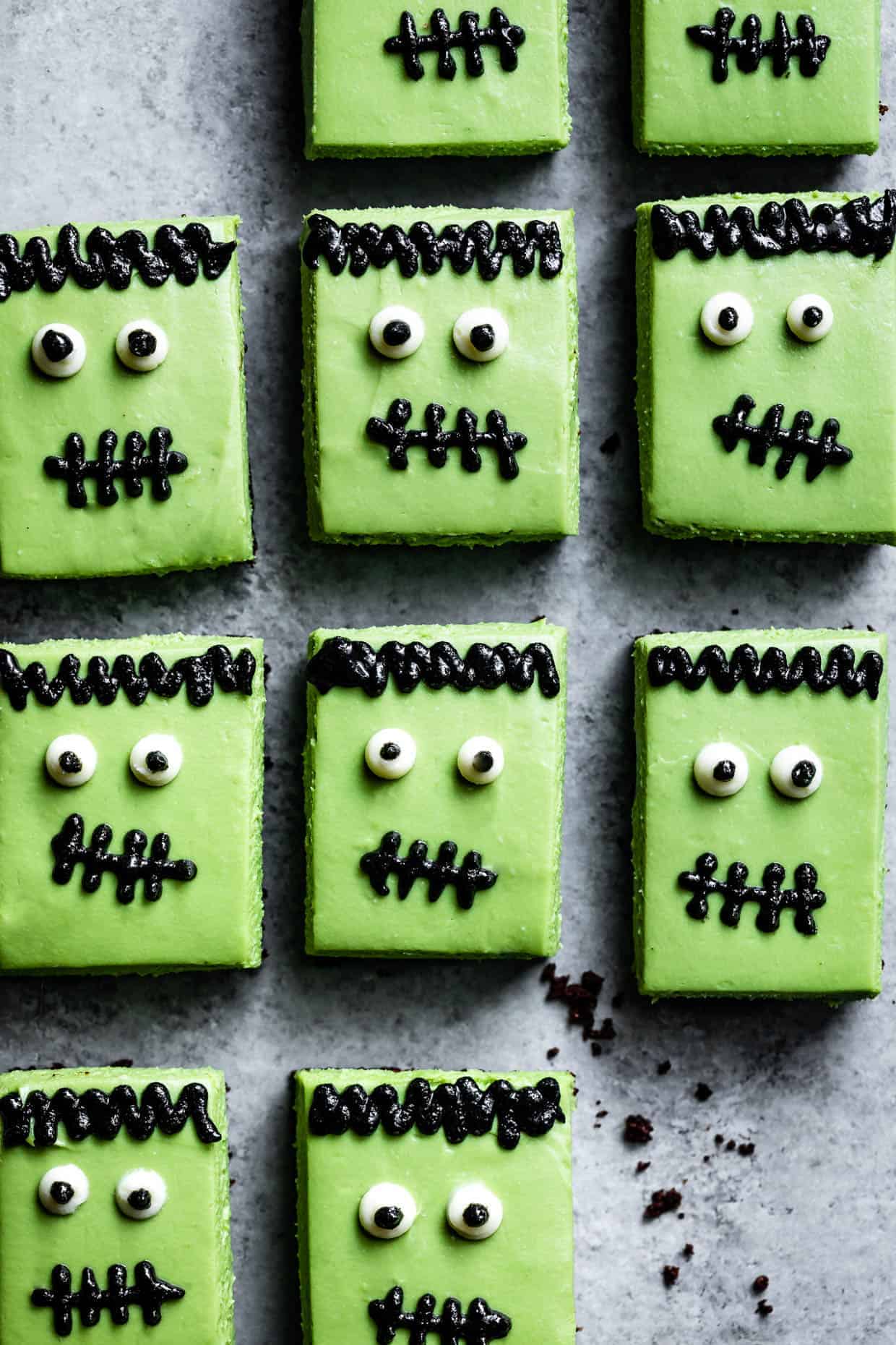 Halloween Themed Food: Frankenstein Matcha Cheesecake