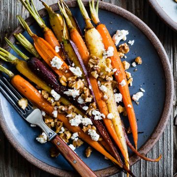 Maple Glazed Carrots with Walnuts & Feta