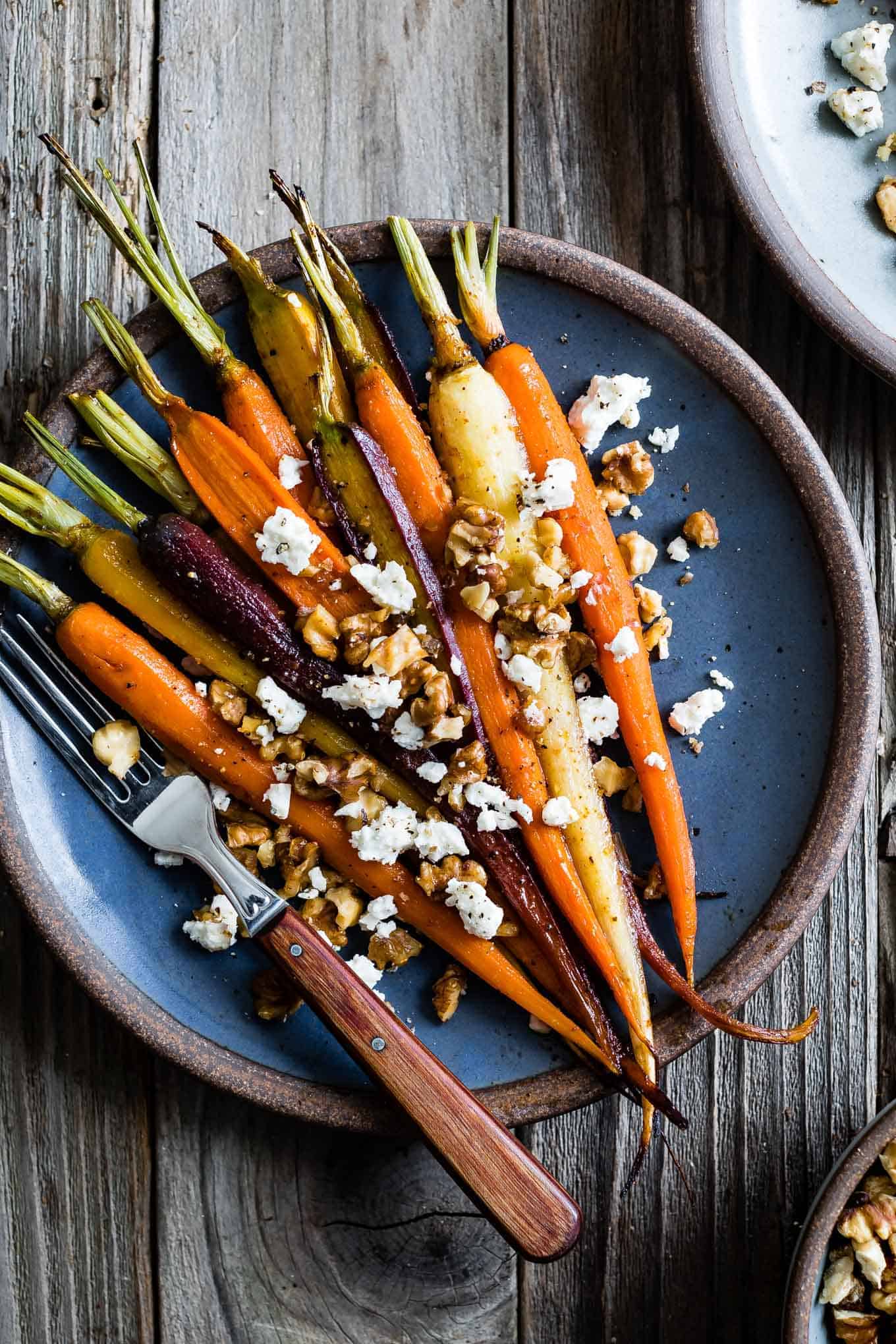 Maple Glazed Carrots with Walnuts & Feta