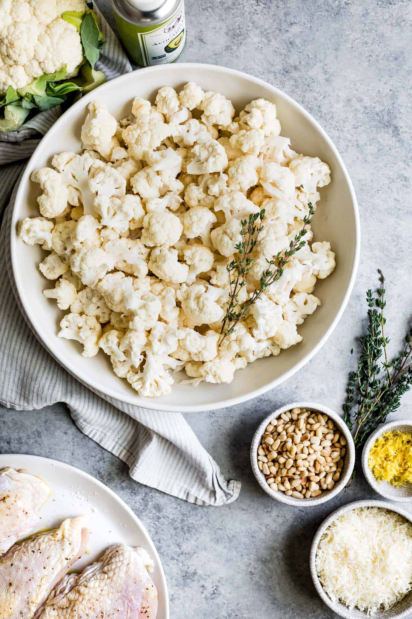 Parmesan Roasted Cauliflower and Chicken Sheet Pan Dinner