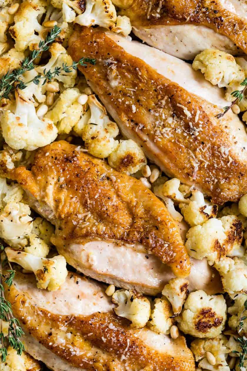 Parmesan Roasted Cauliflower and Chicken Sheet Pan Dinner Snixy Kitchen