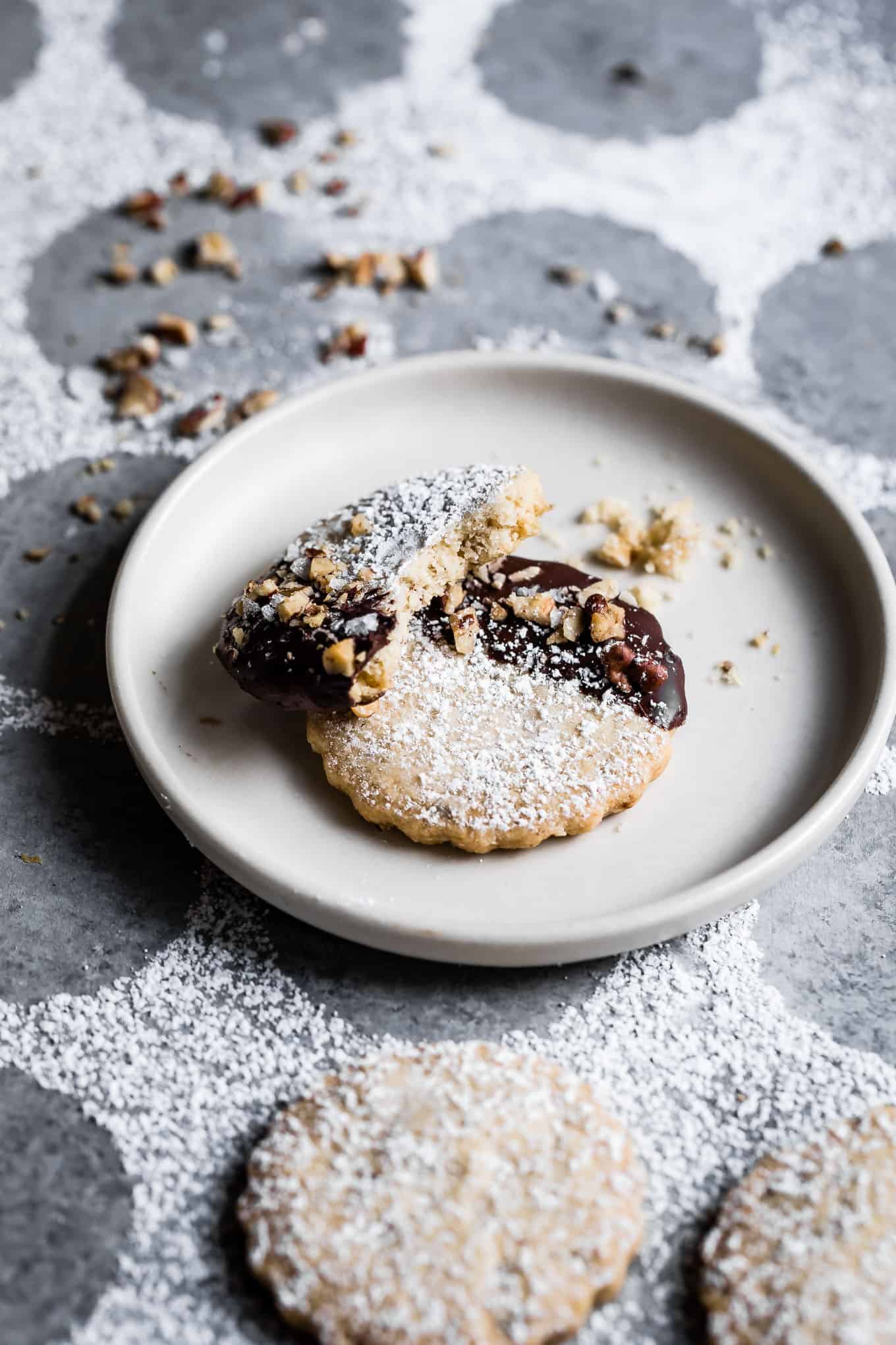 Gluten-Free Chocolate Pecan Shortbread Cookies