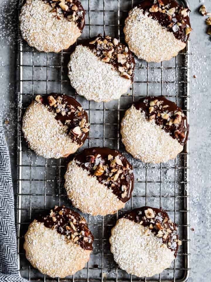 Gluten-Free Chocolate Pecan Shortbread Cookies