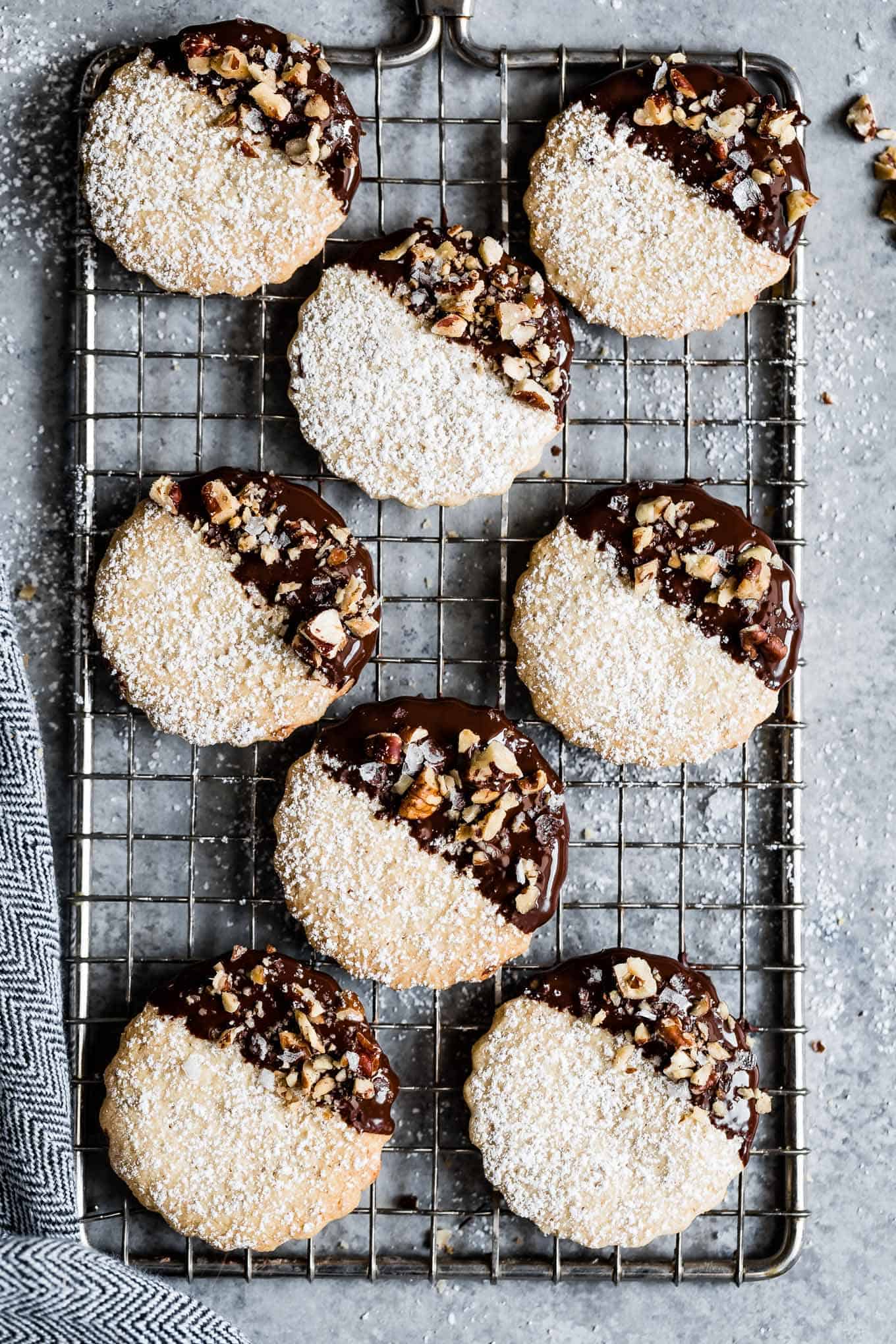 Gluten-Free Chocolate Pecan Shortbread Cookies