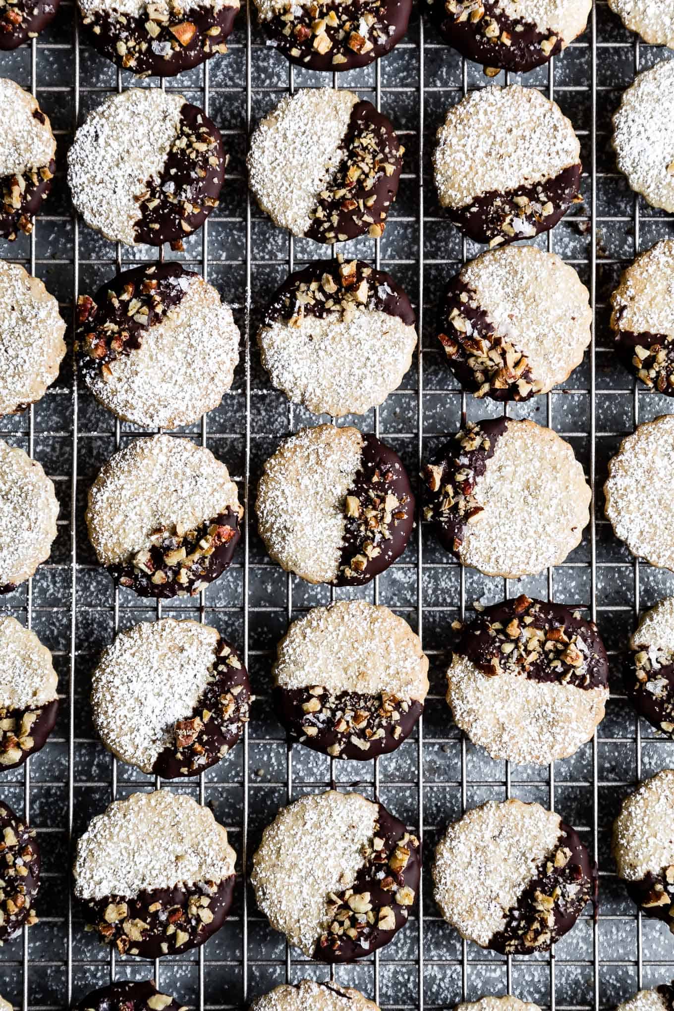 Gluten-Free Chocolate Pecan Shortbread Cookies