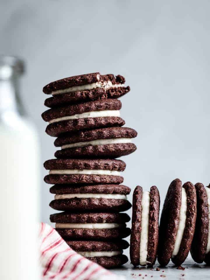 Homemade Gluten-Free Oreos with Vanilla or Peppermint Buttercream