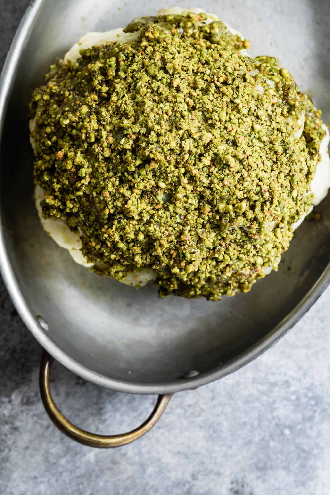 Pistachio-Crusted Whole Roasted Cauliflower Recipe