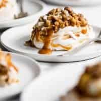 Salted Caramel Cheesecake Mini Pavlova Cakes