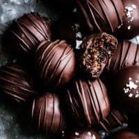 Dark Chocolate Honey Fig Walnut Truffles