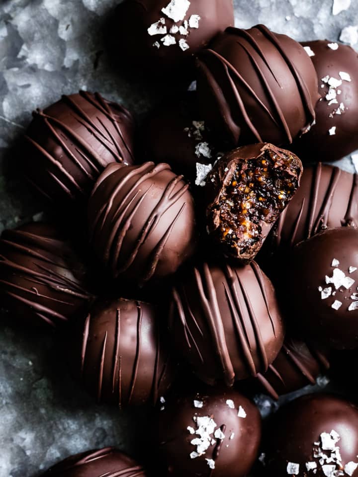 Dark Chocolate Honey Walnut Fig Truffles