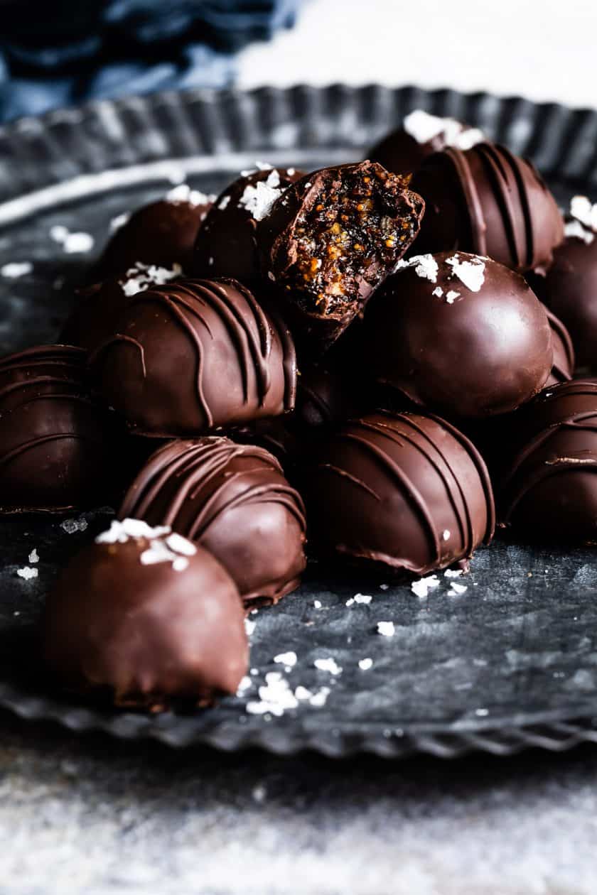 Dark Chocolate Honey Fig Walnut Truffles Snixy Kitchen