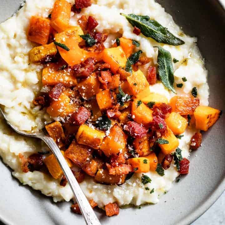 Roasted Butternut & Pancetta Risotto with Sage Oil