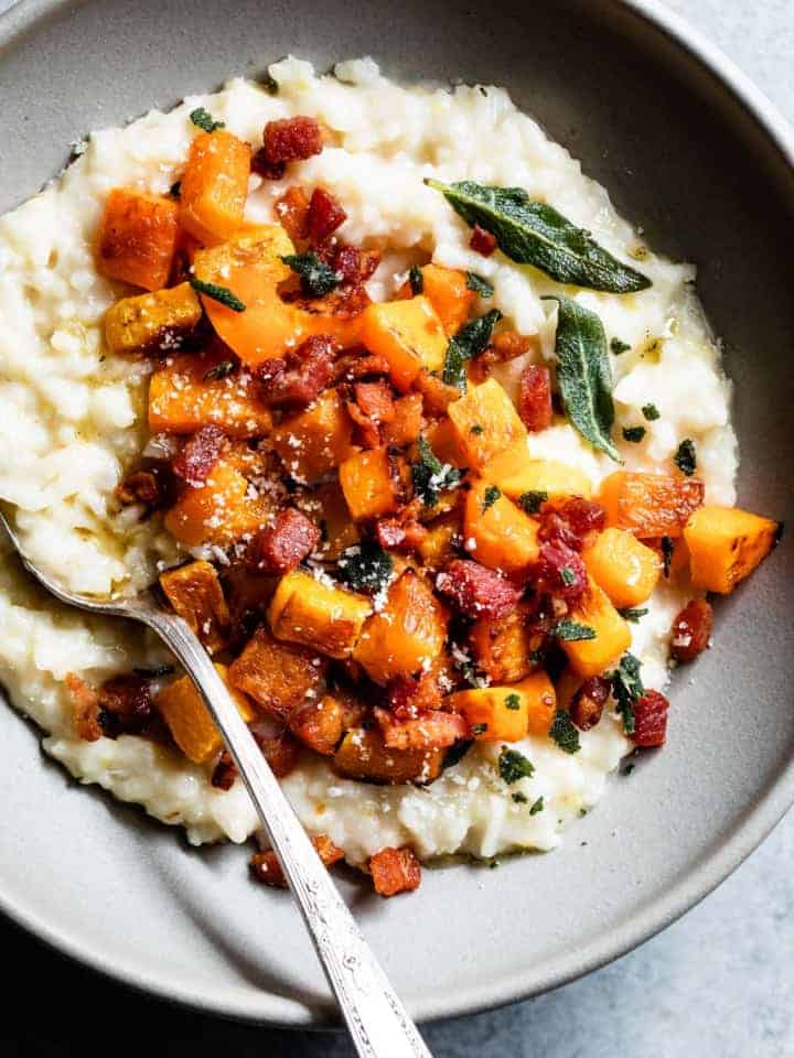 Roasted Butternut & Pancetta Risotto with Sage Oil