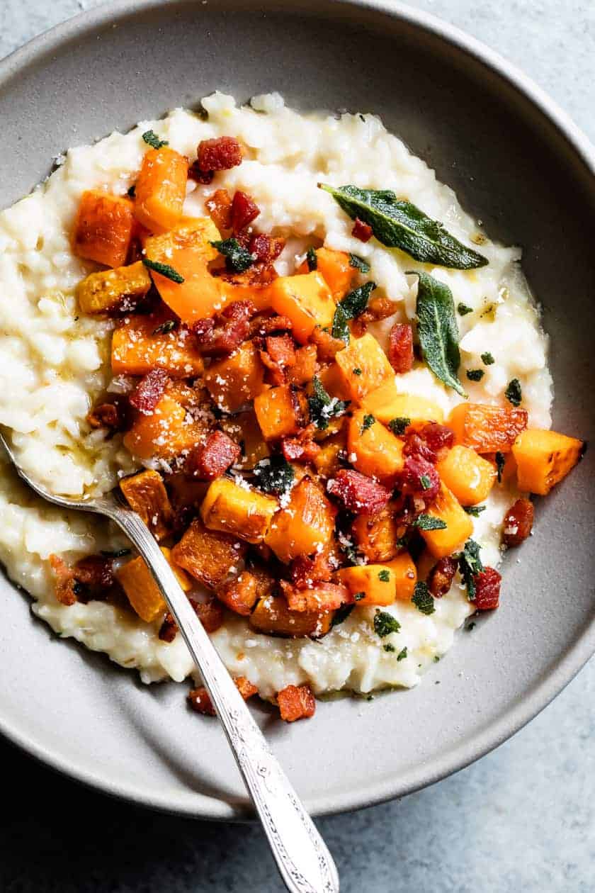 Roasted Butternut & Pancetta Risotto with Sage Oil