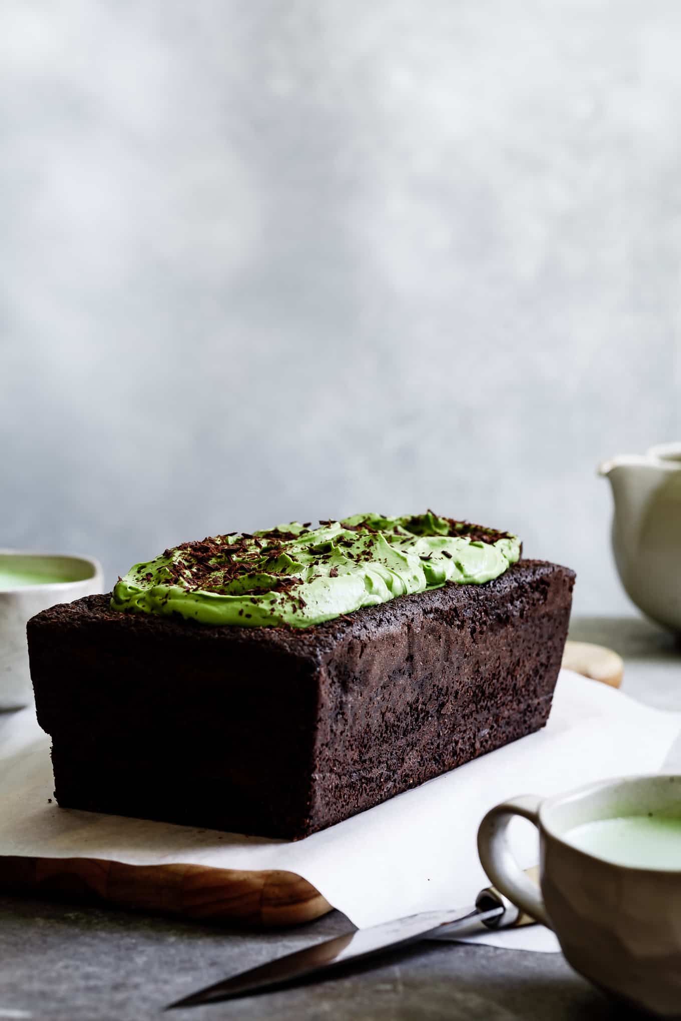 Matcha Black Sesame Chocolate Loaf Cake