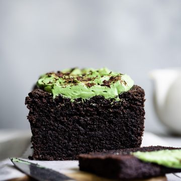 Gluten-Free Chocolate Black Sesame Cake with Matcha Whipped Mascarpone